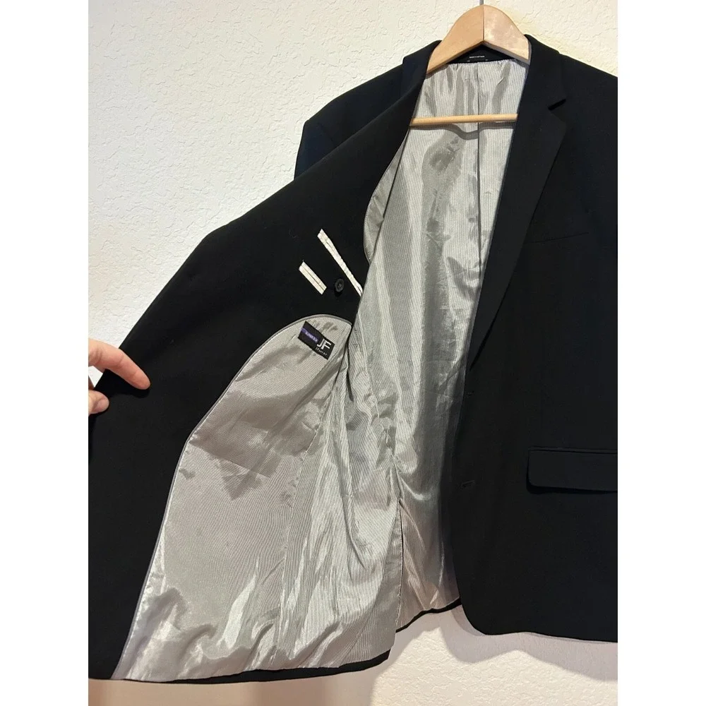 J Ferrar Super Slim Fit Black Mens Preppy Sports Coat Two Button Jacket Size 44R